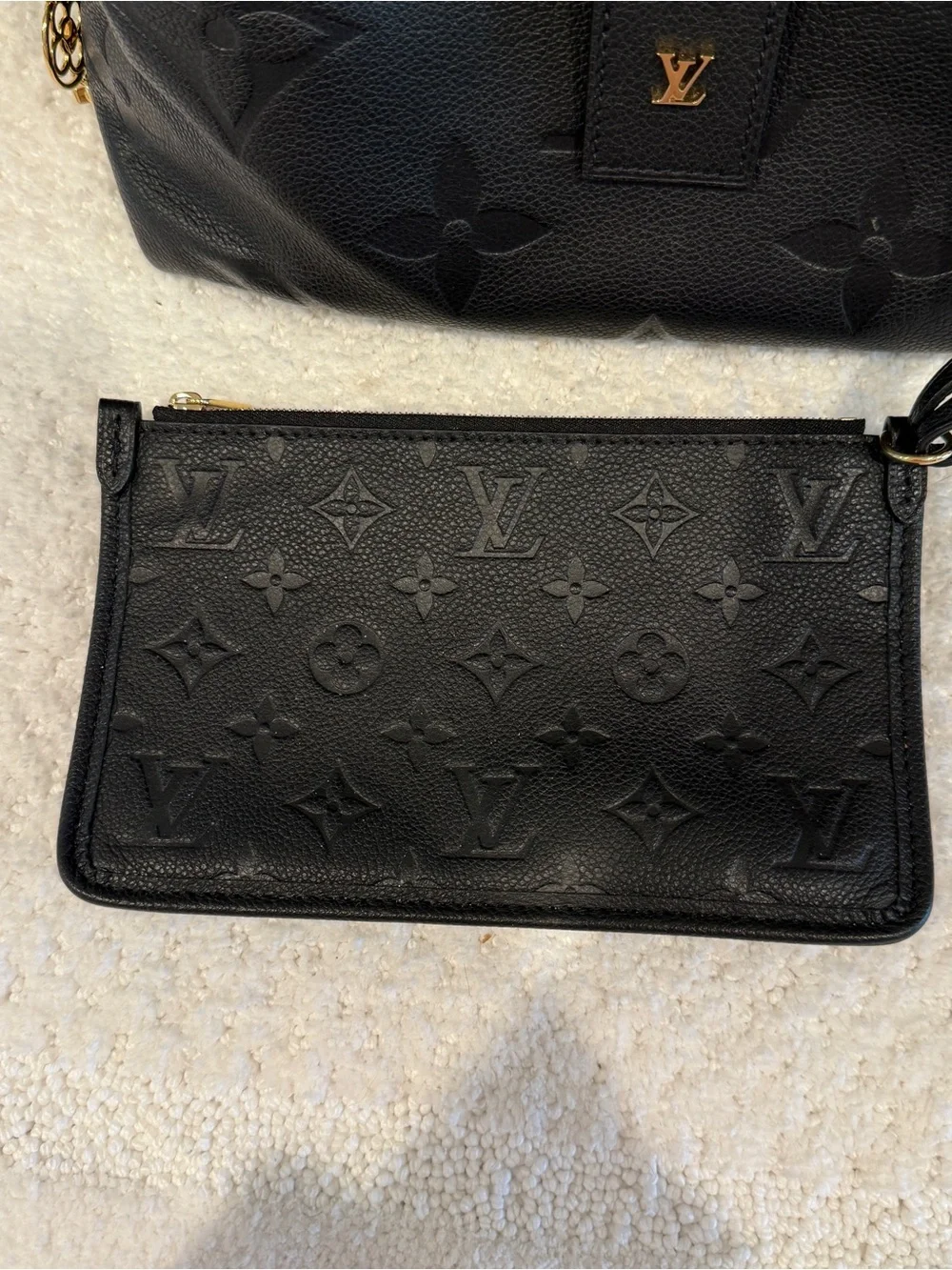 Louis Vuitton CarryAll PM Monogram Empreinte Leather Black- retails $3450